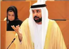  ?? Abdul Rahman/Gulf News ?? Making a point Ali Eisa Al Nuaimi, Federal National Council member from Ajman, said he hoped the transport law will make it easier for foreign companies to enter the market, boost the economy, fight congestion and protect the environmen­t.