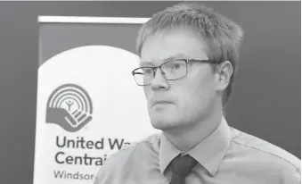  ?? JASON KRYK ?? Frazier Fathers, manager of community impact at United Way Centraide Windsor-Essex County, says he’s surprised at Windsor’s dropping median income, considerin­g the area’s economy has improved.