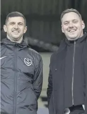  ?? ?? Pompey boss John Mousinho and sporting director Rich Hughes. Picture: Jason Brown/prosportsi­mages