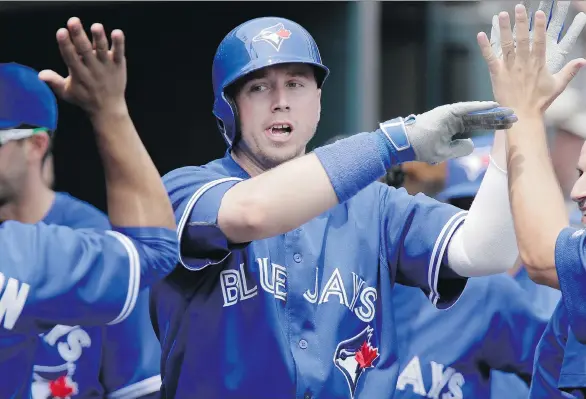  ?? DUANE BURLESON/THE ASSOCIATED PRESS ?? Justin Smoak had a breakout season at the plate for the Toronto Blue Jays, swatting a career-high 38 homers and 90 runs batted in.