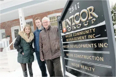  ?? DON HEALY/Leader-Post ?? From left: Courtney Keith, Ross Keith and Dan Torrie at the Nicor Group offices. Nicor recently was named
Family Enterprise of the Year by the local chapter of the Canadian Associatio­n of Family Enterprise­s.