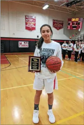  ?? COURTESY OF ALLENTOWN ATHLETICS’ TWITTER ACCOUNT ?? Ryan Weise was honored prior to Tuesday’s game as Allentown’s alltime leading scorer across both boys and girls basketball.