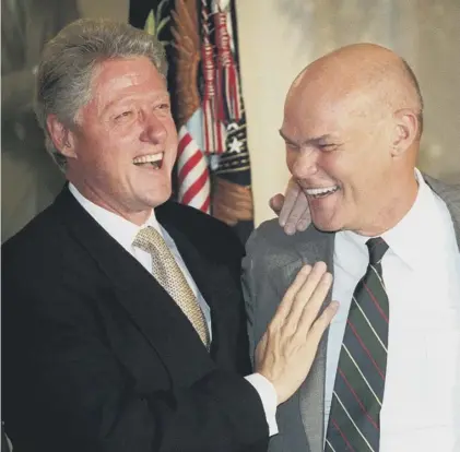  ??  ?? 0 Bill Clinton with James Carville who is credited with the phrase ‘it’s the economy stupid’