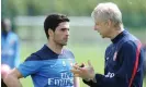  ?? David Price/Arsenal FC/Getty Images ?? Mikel Arteta has sought advice from his former manager Arsène Wenger. Photograph: