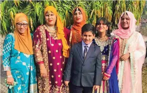  ?? ?? Nishaat Ali (third from left)with her family dressed up for Eid last year.