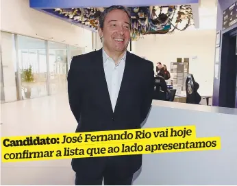  ??  ?? José Fernando Rio a 17 de março, quando apresentou formalment­e a candidatur­a