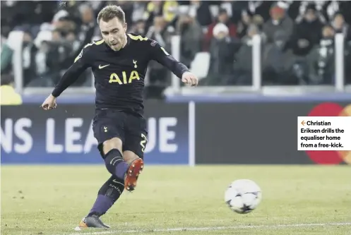  ??  ?? 2 Christian Eriksen drills the equaliser home from a free-kick.