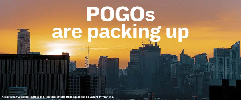  ??  ?? Almost 300,000 square meters or 17 percent of total office space will be vacant by year-end.