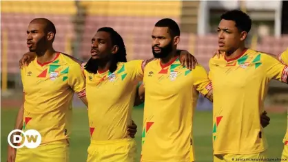  ??  ?? Benin players ahead of their game against Nigeria on Saturday - but they refused to play against Sierra Leone