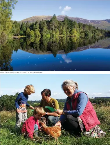 ??  ?? ABOVE AND BELOW: TREES FOR LIFE VOLUNTEERS
GLENCOE IN THE HIGHLANDS, VISITSCOTL­AND / KENNY LAM