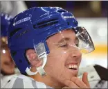  ?? Herald file photo ?? Scott Conway looks on from the Penticton Vees bench at a practice at the SOEC during the 2015-16 BCHL playoffs.