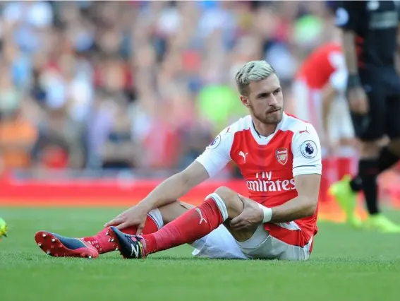  ?? (Getty) ?? Aaron Ramsey is not recovering from his hamstring injury as quickly as Arsenal expected