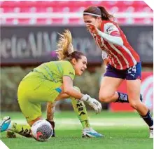  ?? ?? Alicia Cervantes anotó seis de los diez goles con los que Chivas humilló a Santos, el viernes.