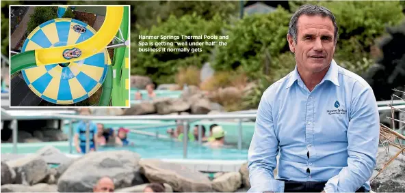 ?? ?? Hanmer Springs Thermal Pools and Spa is getting ‘‘well under half’’ the business it normally gets
Hanmer Springs Thermal Pools and Spa general manager Graeme Abbot says tourism businesses won’t pick up until self-isolation isn’t required.