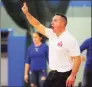  ?? Christian Abraham / Hearst Connecticu­t Media ?? Sacred Heart Academy girls basketball coach Jason Kirck was suspended by the school following a 92-4 win over Lyman Hall.