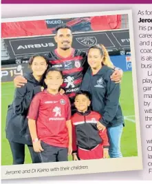 ??  ?? with their children. Jerome and Di Kaino