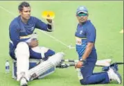  ?? PTI ?? Sri Lanka has been trying to preserve Angelo Mathews (left).