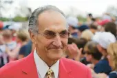  ?? AP ?? Former New England Patriot Gino Cappellett­i outside the Patriot’s Hall of Fame prior to an NFL football training camp in Foxborough, Mass., in 2015.