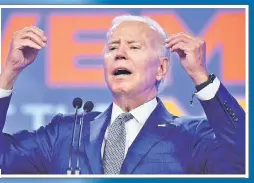  ?? ?? RANTER IN CHIEF:
President Biden gets all worked up Tuesday at the AFL CIO meeting in Philadelph­ia saying his administra­tion is “changing people’s lives” — missing the irony of how Americans’ lives have changed for the worse with 40year-high inflation.