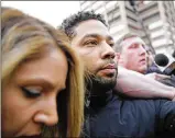  ?? NUCCIO DINUZZO / GETTY IMAGES ?? Actor Jussie Smollett leaves Cook County (Ill.) jail after posting bond on Feb. 21. Smollett has been accused with arranging a homophobic, racist attack against himself in an attempt to raise his profile.