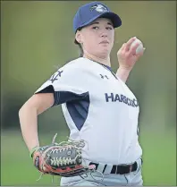  ?? $1 1)050 ?? Claire Eccles, 19, pitches while posing for a photograph at the University of British Columbia in Vancouver, B.C., on Friday.