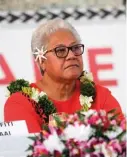  ?? ??  La chef du parti d'opposition Fiame Naomi Mata'afa à Apia, la capitale des Samoa.Août 2020. 18 avril 2021. AFP PHOTO/FAST
