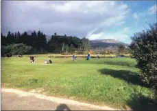  ?? Photo Terry Raeside ?? After: The same tree can be seen the following day with golfers playing on the 15th tee.