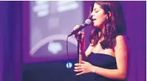  ??  ?? THE NIKKI FACTOR: Homegrown songstress Nikki Yanofsky sings a mesmerizin­g rendition of Leonard Cohen’s Hallelujah in Mila Mulroney’s honour.