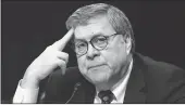  ?? Abaca Press/tns ?? William Barr, nominee to be U.S. Attorney General, testifies during a Senate Judiciary Committee confirmati­on hearing on Capitol Hill on Jan. 15 in Washington, D.C.