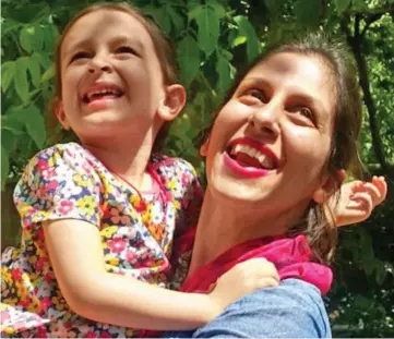  ??  ?? Emotional: Mrs Zaghari-Ratcliffe was briefly reunited with her daughter last month
