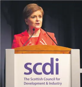  ?? Picture: GilesG Photograph­y/SCDI. ?? First Minister Nicola Sturgeon.