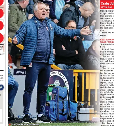  ?? ?? Chris Wilder on the touchline