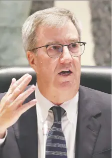  ?? TONY CALDWELL ?? Mayor Jim Watson has committed $3.5 million from the city’s transit reserve fund to put 40 buses back on the road.