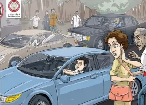  ??  ?? An illustrati­on released by the Abu Dhabi Police as part of their road safety campaigns targeting kids.