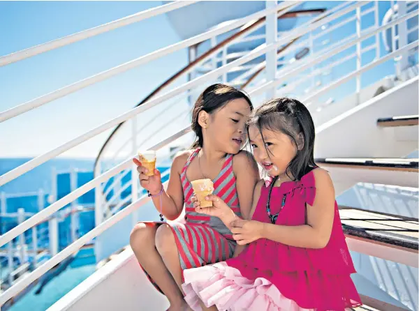  ?? ?? All the fun of the fair: just being on a ‘big boat’ is enough to satisfy younger children, but teenagers will find it hard to resist on-board attraction­s ranging from DJ academies and skydiving simulators to roller-coaster rides