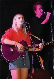  ??  ?? Mourneabbe­y singer/songwriter Julie Buckley on stage ahead of the opening night concert by Mary Coughlan (inset) at the Hibernian Hotel.