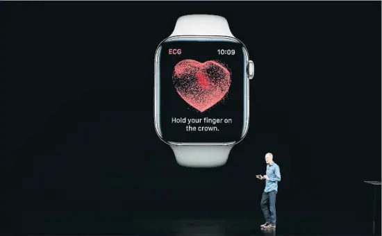  ?? STEPHEN LAM / REUTERS ?? Jeff Williams durante la presentaci­ón de la función de electrocar­diograma del Apple Watch Series 4