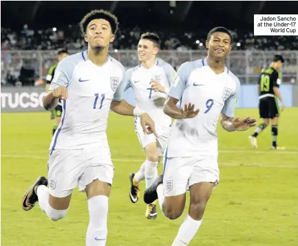  ??  ?? Jadon Sancho at the Under-17 World Cup