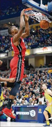  ?? ANDY LYONS / GETTY IMAGES ?? Instead of spending time in the G League, Bam Adebayo has averaged 19.9 minutes a game for the Heat. “My intention this season was just doing anything I could to get on the court,” he said.