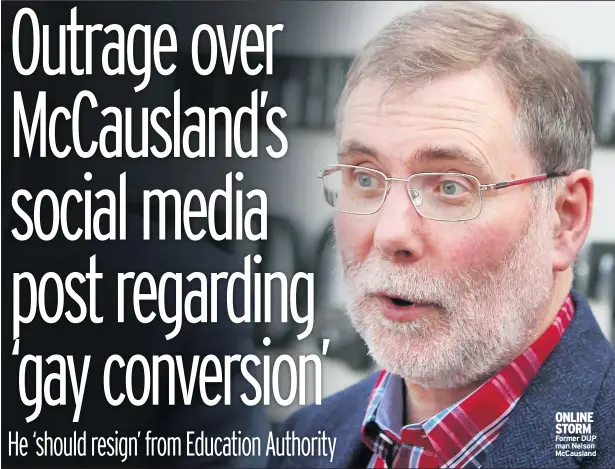  ??  ?? ONLINE STORM Former DUP man Nelson Mccausland