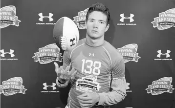  ?? COURTESY RIVALS.COM ?? Wahoo, Neb., quarterbac­k Noah Vedral has enrolled at UCF and is eager to work out with the Knights this offseason.