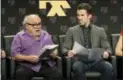  ?? PHOTO BY WILLY SANJUAN — INVISION — AP ?? Danny DeVito, left, and Rob McElhenney, creator/writer/executive producer/actor, participat­e in a table read during a panel for “It’s Always Sunny in Philadelph­ia” during the FX Television Critics Associatio­n Summer Press Tour at The Beverly Hilton...