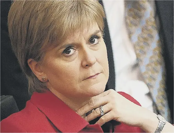  ??  ?? 0 First Minister Nicola Sturgeon saw her proposal to seek a second referendum passed by 69 votes to 59 yesterday