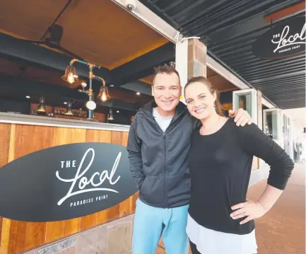  ?? Picture: RICHARD GOSLING ?? Long-time Paradise Point restaurate­ur Natalie Perry, pictured with brother and country music star Adam Brand, will open new venture The Local right next door to her venue Cafe 7, on Friday.