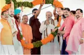  ??  ?? — PTI Prime Minister Narendra Modi during the Kisan Kalyan rally at Shahjahanp­ur on Saturday.