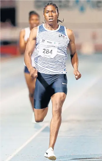  ??  ?? Caster Semenya on her way to winning the women’s 200m title at the Athletics Gauteng North Championsh­ips in Pretoria.