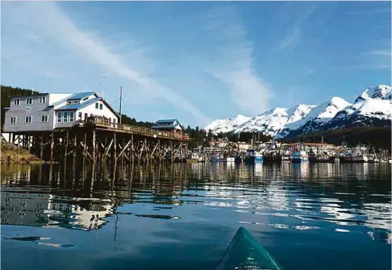  ?? Rachel Walker photos ?? The fishing village of Cordova, Alaska, is three miles from Orca Lodge, Points North’s heli-skiing base.