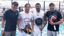  ??  ?? Luca Marchegian­i, Francesco Totti, Stefano Fiore e Fernando Belastegui­n