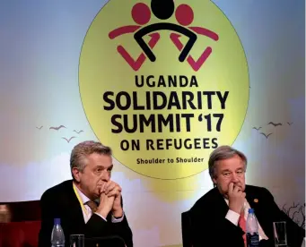  ??  ?? António Guterres elogiou o Uganda na Cimeira Internacio­nal de Solidaried­ade aos Refugiados