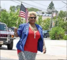  ?? DIGITAL FIRST MEDIA FILE PHOTO ?? State Rep. Margo Davidson, D-164 of Upper Darby, marches in Yeadon’s Flag Day parade.
